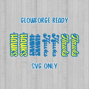 Hawks Mascot Earring File Earring SVG for Glowforge Laser Cutter, Layered Acrylic Jewelry, Spirit Earrings, Laser Cut Earring File