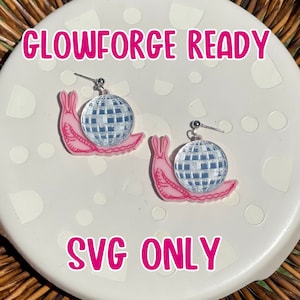 Disco slak oorbel bestand SVG voor Glowforge laser cutter, gelaagde acryl sieraden, nieuwigheid oorbellen, laser gesneden oorbel bestand