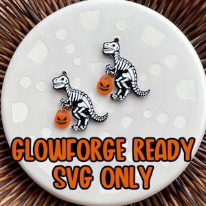 Trick or Treat skelet dinosaurus oorbel SVG, Halloween lasergesneden oorbelbestand, valoorbel SVG, lasergesneden oorbellen acryloorbelbestand