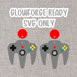N64 controller Earring File Earring SVG for Glowforge Laser Cutter, Layered Acrylic Jewelry, Game Earrings, Laser Cut Earring File