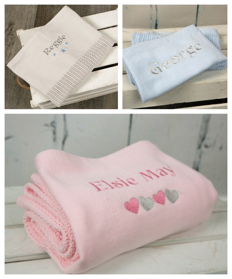 PERSONALISED With EMBROIDERY Baby Cellular Blanket 110 Cms X70 Etsy UK