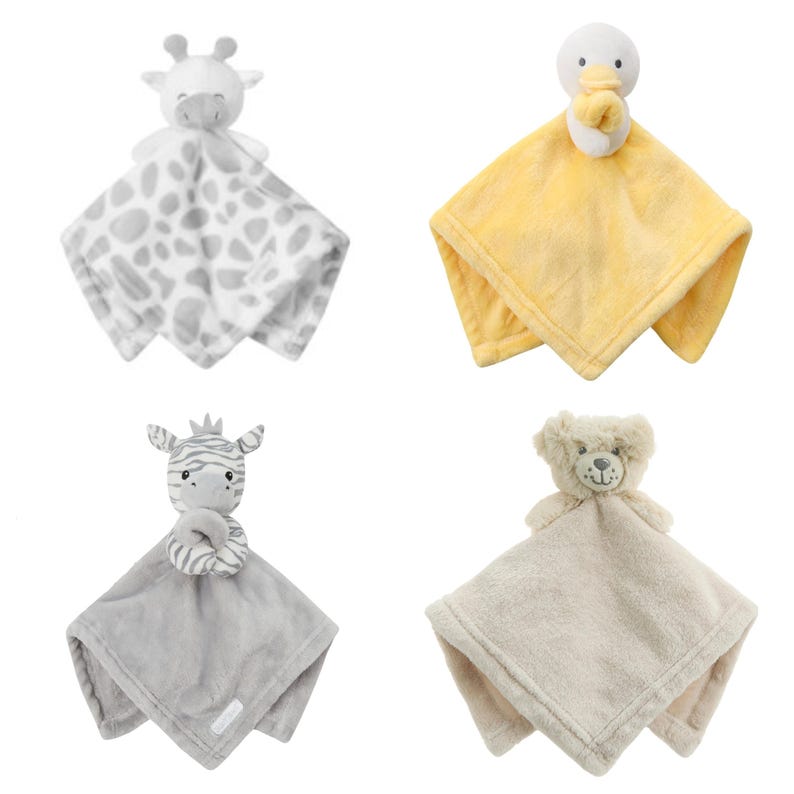 Personalised Baby Comforter: Embroidered Animal Lovey, Soft Plush Toy image 10
