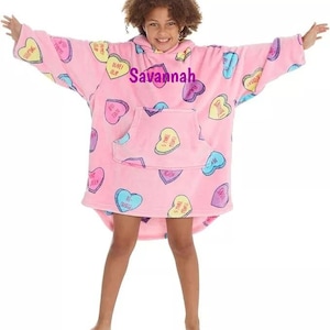 Older Girls Personalised Over Sized Hoodie Wearable Blanket Loungewear