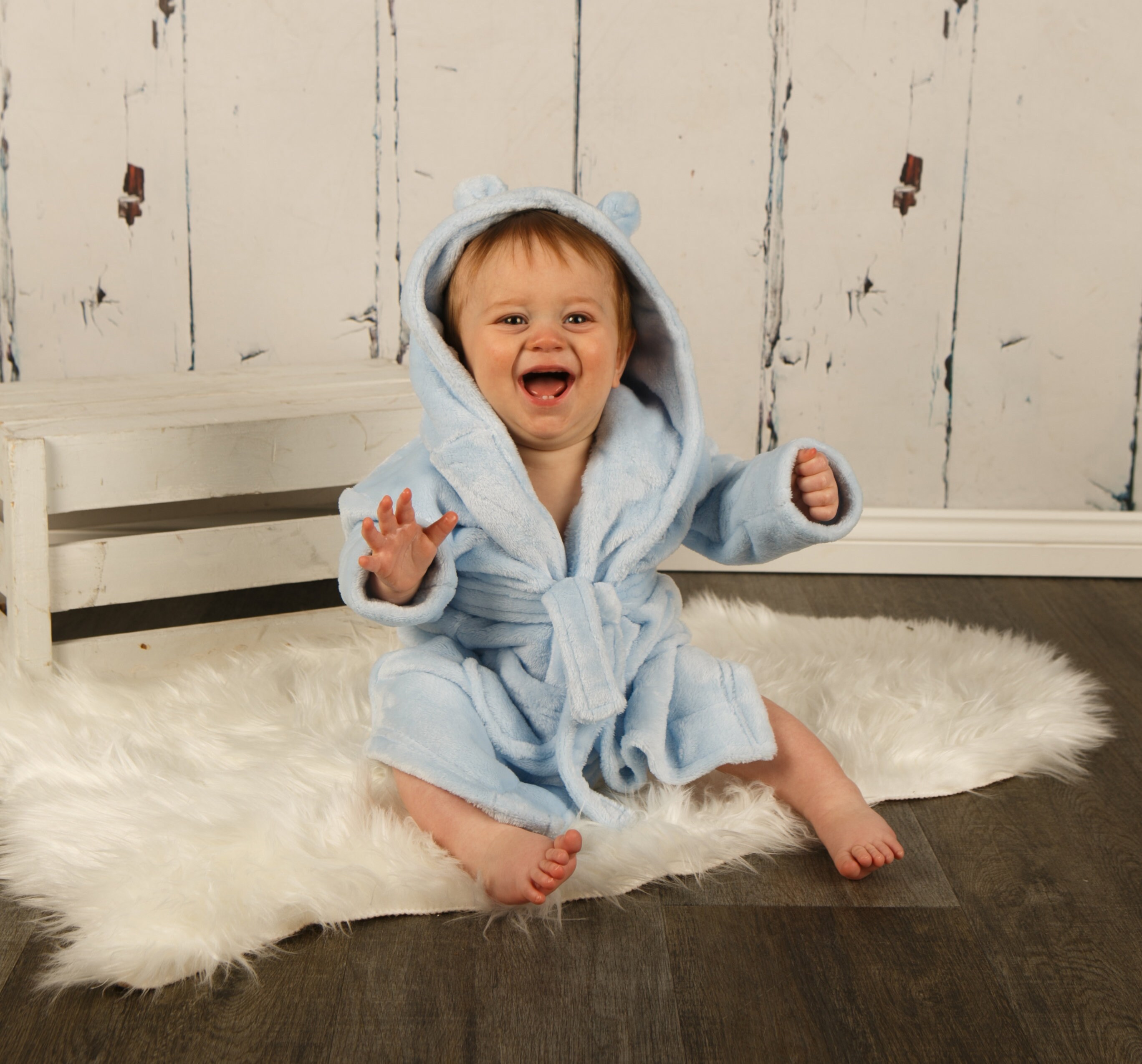 Babies Dressing Gown PERSONALISED with EMBROIDERY Teddy Bear Etsy