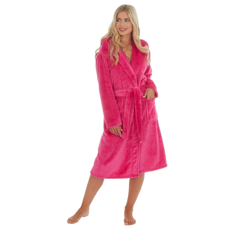 Ladies Personalised Hooded Fleece Bathrobes S M L XL Etsy UK