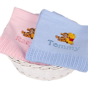 Handmade Winnie The Pooh Hunny Pots Baby Blanket - 36x26" - Minkee Dot Back