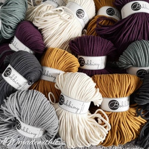 Bobbiny cotton cord 5 mm – 100 meters for DIY and decorations