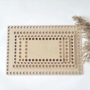 Holzboden für Häkelkörbe – rechteckig aus Birke für 5 mm Garn & Textilgarn, DIY Korbboden