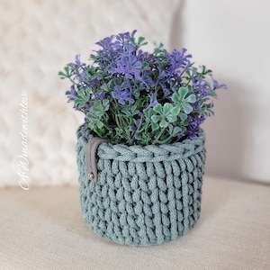 Häkelkörbchen aus Baumwolle-Handgemachter Mini Korb-Deko-Boho Organizer