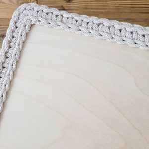 Holzboden für Häkelkörbe RECHTECKIG Körbe Baumwollkordel crochet knitting Holz gehäkelter Korb individuelle Geschenke Bild 6