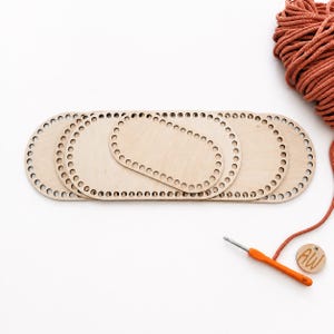 Baguette-shaped wooden base made of birch wood – base plate for crochet baskets, DIY crafts, storage & decoration