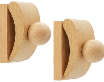 Quilt Hanger 2pcs, Wall Hanging Clips for Quilt and Rug, Natural Wood