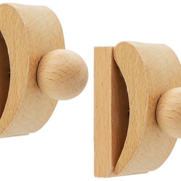 Quilt Hanger 2pcs, Wall Hanging Clips for Quilt and Rug, Natural Wood