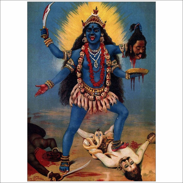 Kali - Vinyl Sticker Decal - Full Color -  god occult Hindu goddess