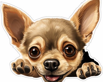 Chihuahua - chien furtif - sticker vinyle - race de chien couleur cad cut