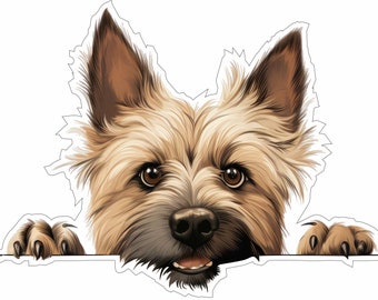 Cairn terrier - chien furtif - sticker vinyle - race de chien coupe cad en couleur