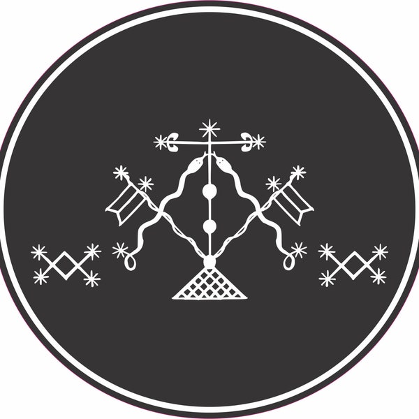 Ayida-Weddo and Damballa Black and White Sigil Veve  - Vinyl Sticker Decal - Voodoo