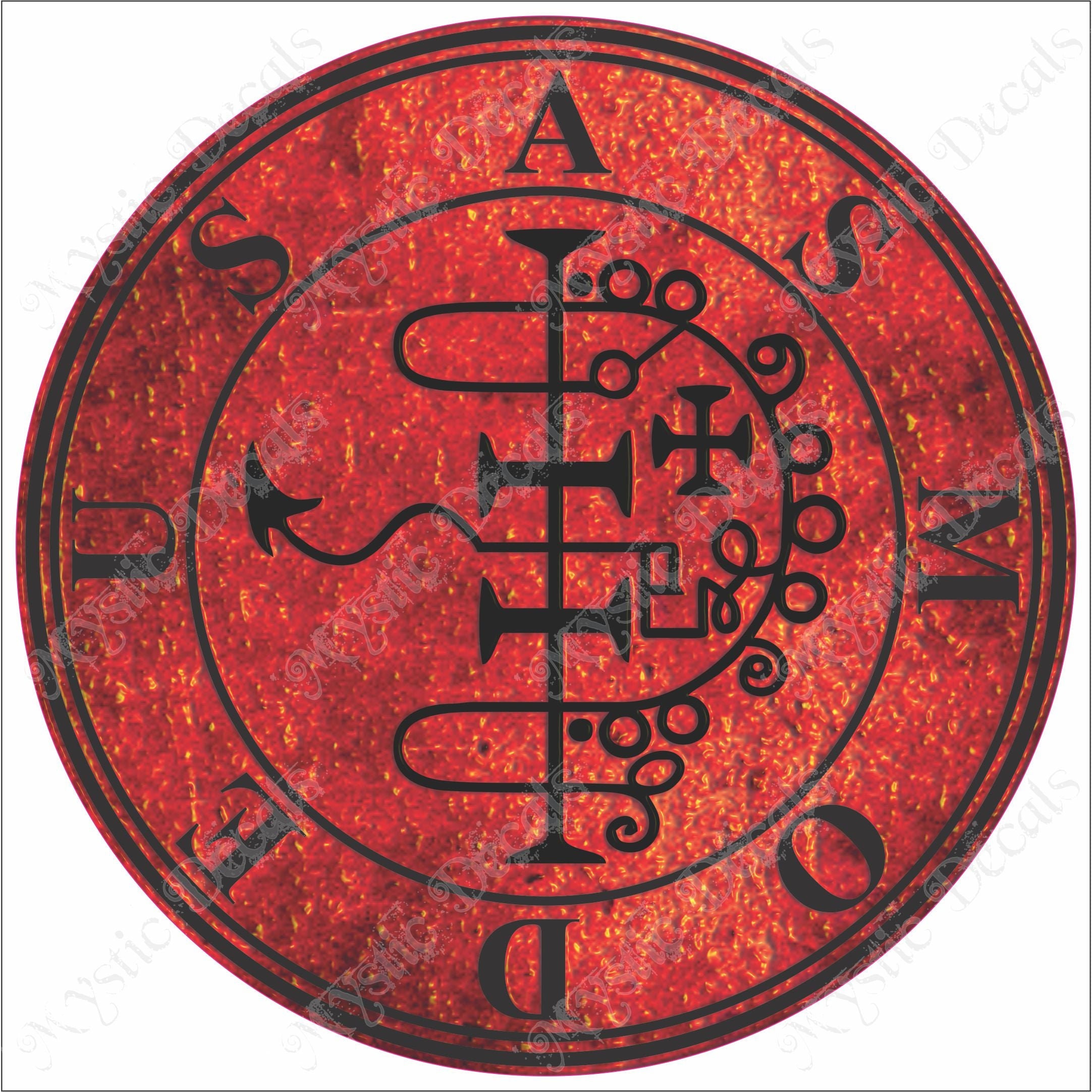 32 Seal Of Asmodeus Round Decal Vinyl Sticker Decal Full Color 
