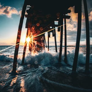 Avon North Carolina Fishing Pier Sunrise - OBX - Wave Break