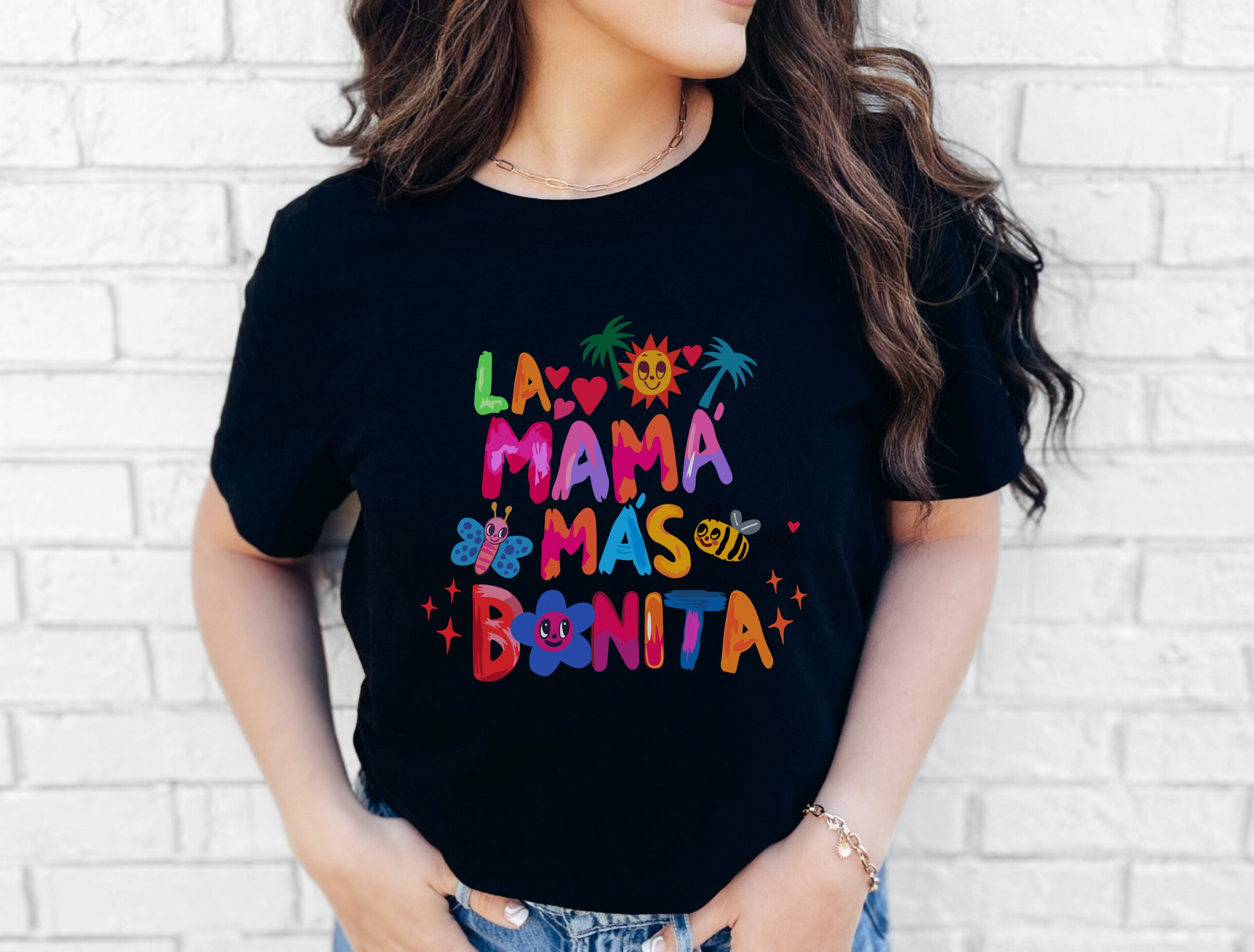 La Mama Mas Bonita Mom Shirt Custom Mothers Day Gift Gift for Moms Cute Top Mama Dia De Las Madres Mothers Day Shirts Etsy