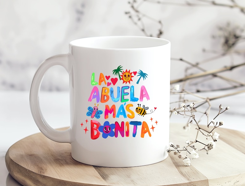 La Abuela Mas Bonita Mug, Mother's Day Gift, Gift for Moms, Cute Gift for Grandma, Dia de las Madres, Regalos para mama, regalo para abuela White 11oz