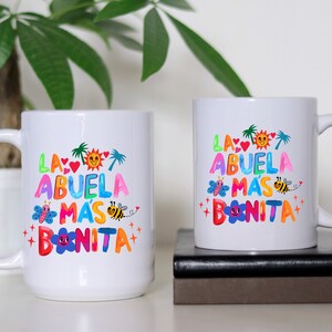 La Abuela Mas Bonita Mug, Mother's Day Gift, Gift for Moms, Cute Gift for Grandma, Dia de las Madres, Regalos para mama, regalo para abuela White 15oz