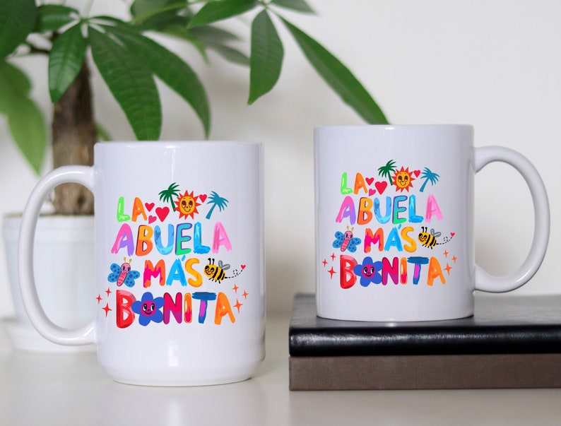 La Abuela Mas Bonita Mug, Mother's Day Gift, Gift for Moms, Cute Gift for Grandma, Dia de las Madres, Regalos para mama, regalo para abuela White 15oz