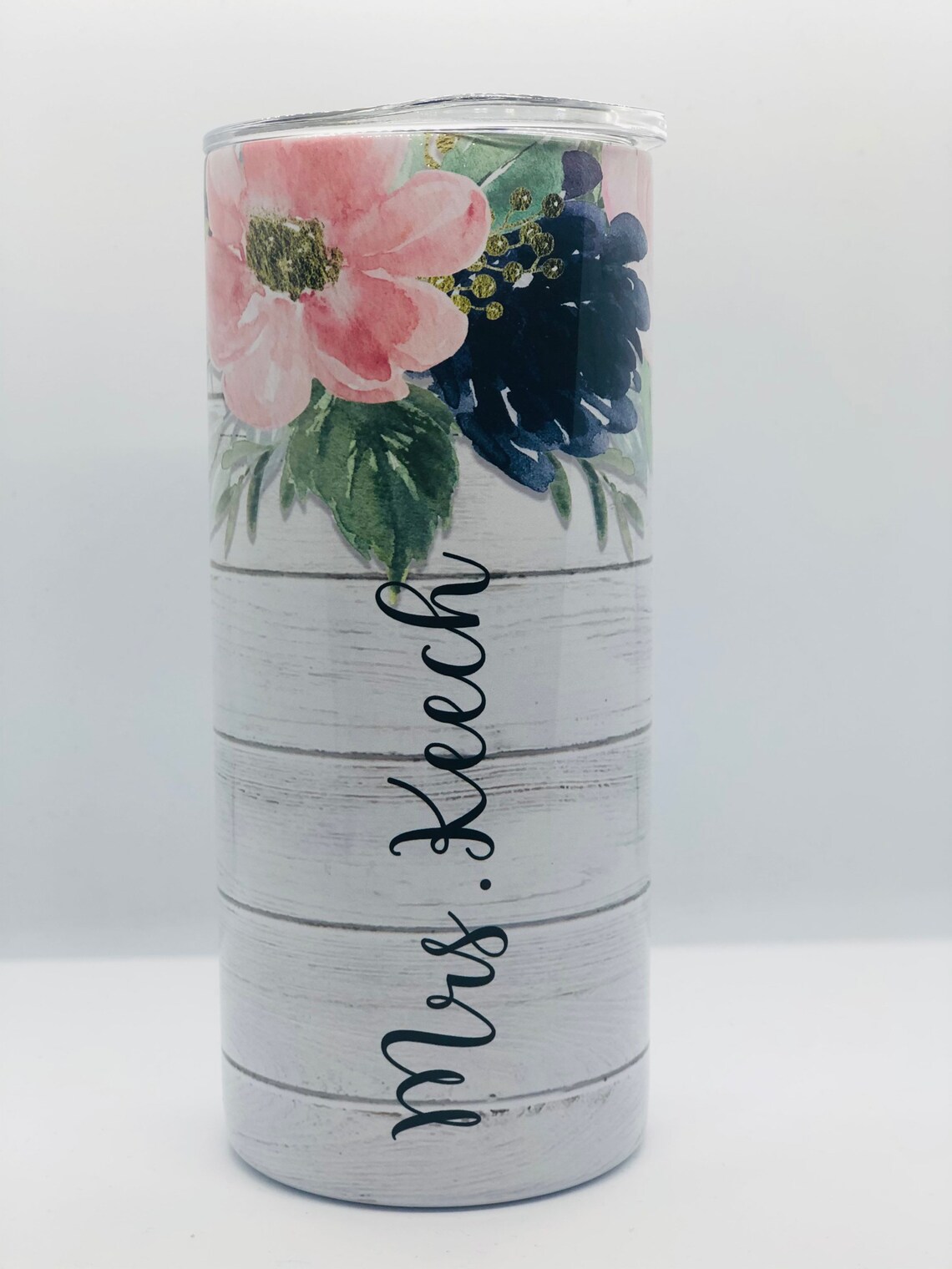 Personalized Floral Tumbler 15oz/ 20oz Etsy UK