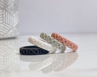 4-Pack | Multiple Colors | Silicone Rings for Women | Infinity Love Rings | Wedding Rings for Women