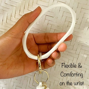 Rhombus Personalized Wristlet Keychain | Tassel Key Chain | Key Ring Bangle | Non-Peeling Initial| with New Saffiano Leather Tassels image 9