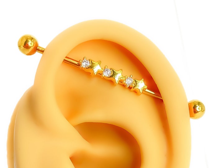 Industrial piercing surgical steel rhinestone No.186