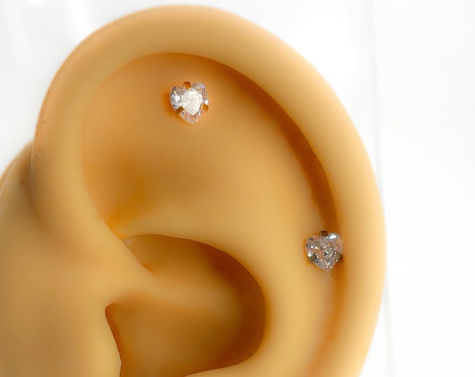 Piercing Helix 316l surgical steel Helix Tragus minimal No.155 Heart Love