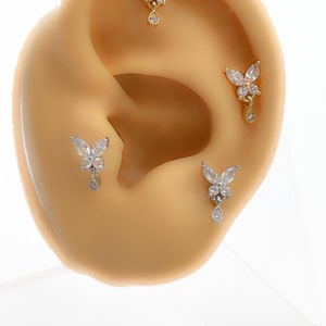 Piercing 316l surgical steel gold-plated butterfly #326