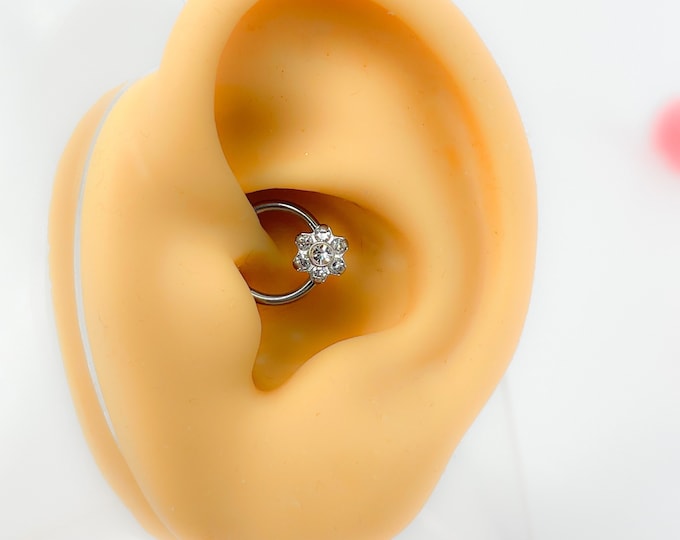 Piercing surgical steel 316l silver flower no.190