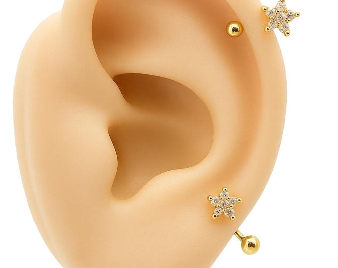 Piercing surgeons steel gold-plated Bärbel Helix #332