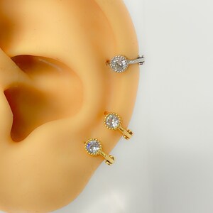 piercing de argola minúsculo #223 316 l aço cirúrgico banhado a ouro prata daith tragus helix brinco