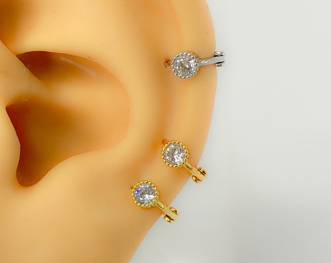 tiny hoop piercing #223 316l surgical steel gold plated silver daith tragus helix earring