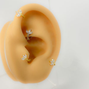 Piercing #132 tiny 925 silver gold plated hoop small clicker helix rook tragus mini