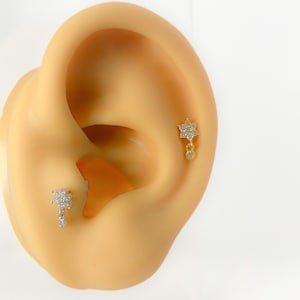 Piercing 925 silver gold plated Helix No. 150 Helix Tragus
