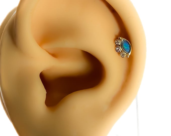 Helix #120 piercing eye 925 silver gold plated nazar