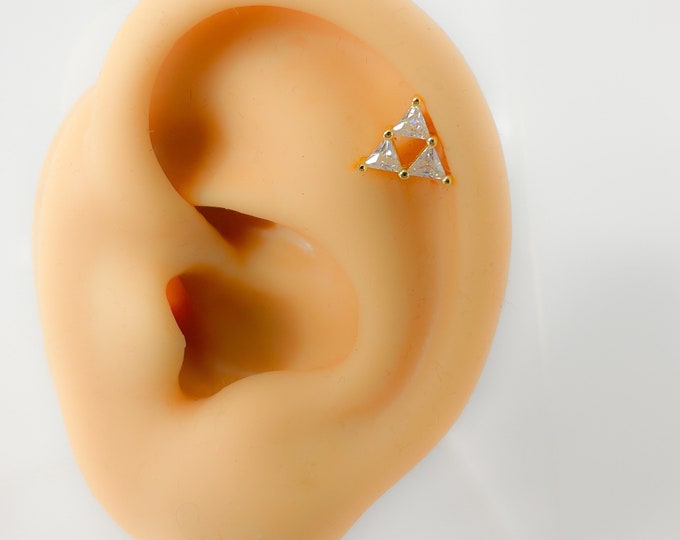 Piercing Stainless Steel 316l silver or gold plated No.199