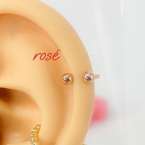 Piercing #194 barbell rose gold plated gold stainless steel 6 mm tiny mini hoop septum Helix tragus