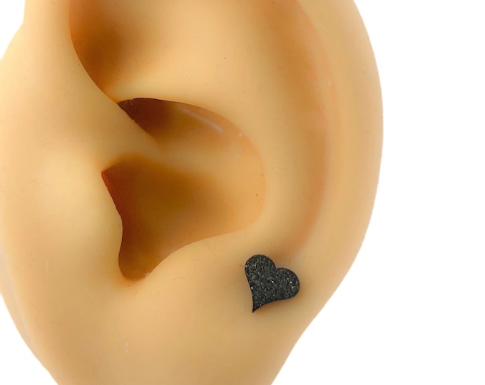 Helix Piercing Heart #193 black punk gothic Jewellery Love love surgical steel boho