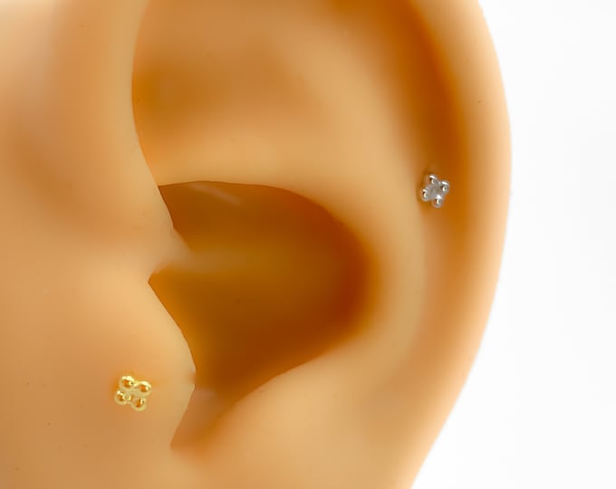 Piercing 925 Sterling Silver gold-plated helix no. 328