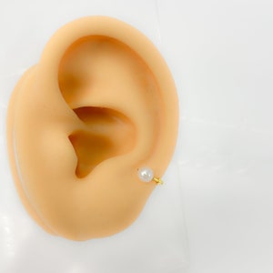 piercing #171 Ohrring rund Perlen silber vergoldet Tragus helix rookmini hoop