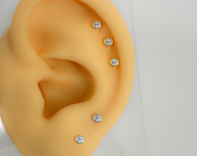 Piercing 925 Sterling Silber vergoldet helix