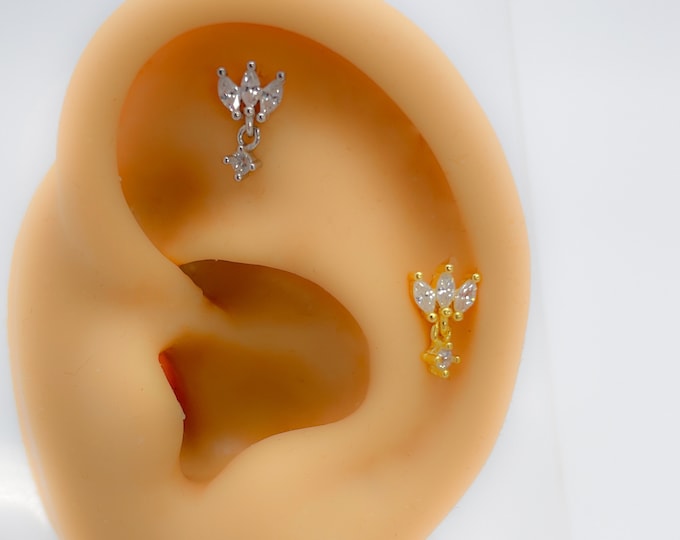 Helix 925 silber vergoldet lotus Blume