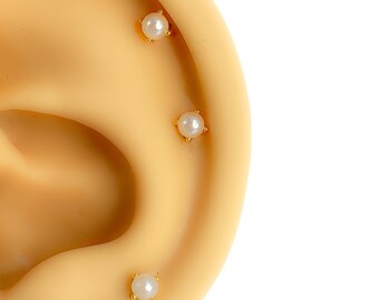 Mini Helix #308 s925 silber vergoldet klein winzig piercing Tragus perle