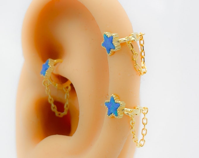 Piercing 925 silber vergoldet stern