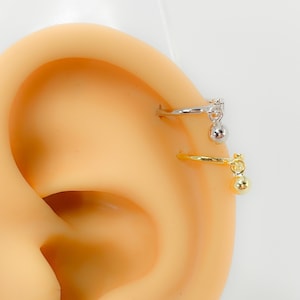 Piercing 925 silver gold plated round ball clicker earring #170